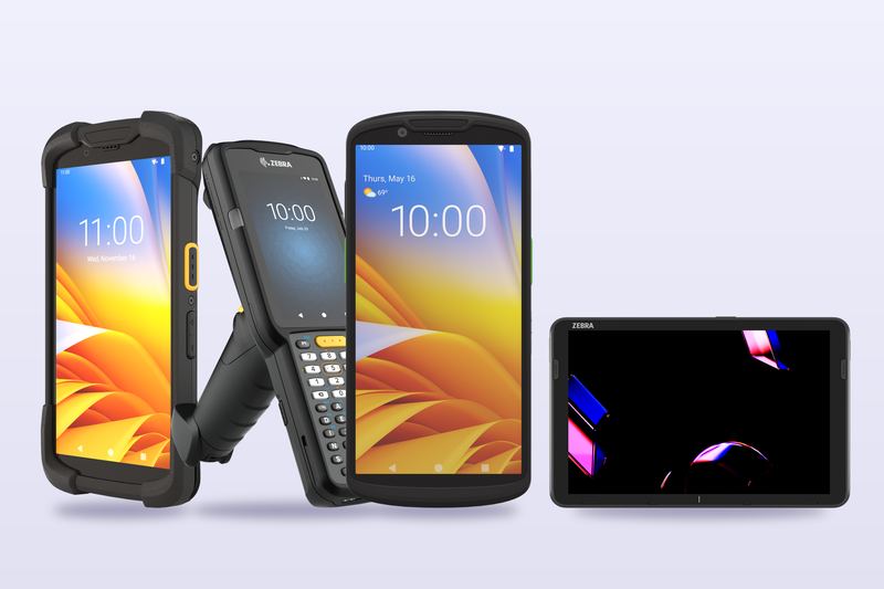 Un parc de terminale de colectare a datelor de forme diferite: tip smartphone, cu mâner, tabletă